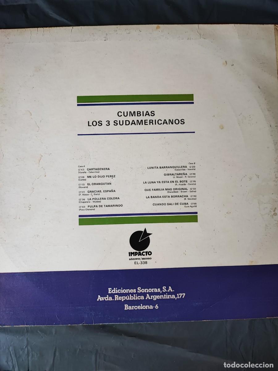Discos de vinilo: LP CUMBIAS LOS 3 SUDAMERICANOS. - Foto 2