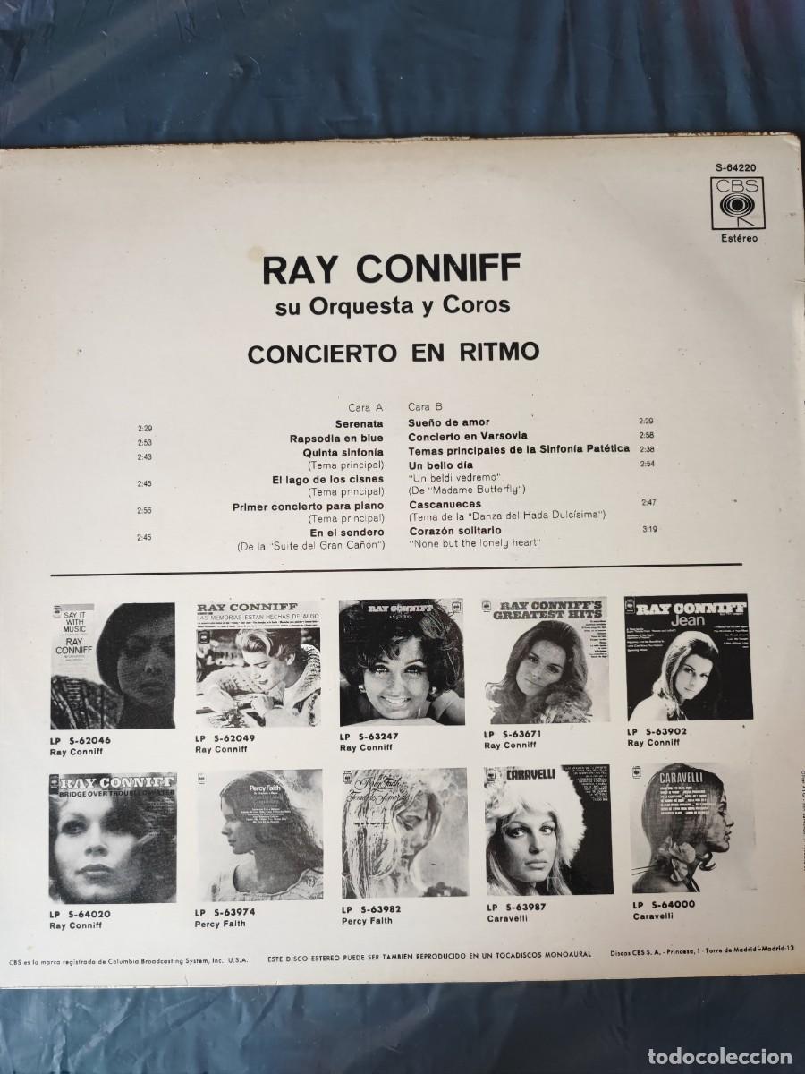 Discos de vinilo: LP RAY CONNIFF. CONCIERTO EN RITMO. SU ORQUESTA Y COROS. CBS EST&Eacute;REO - Foto 2