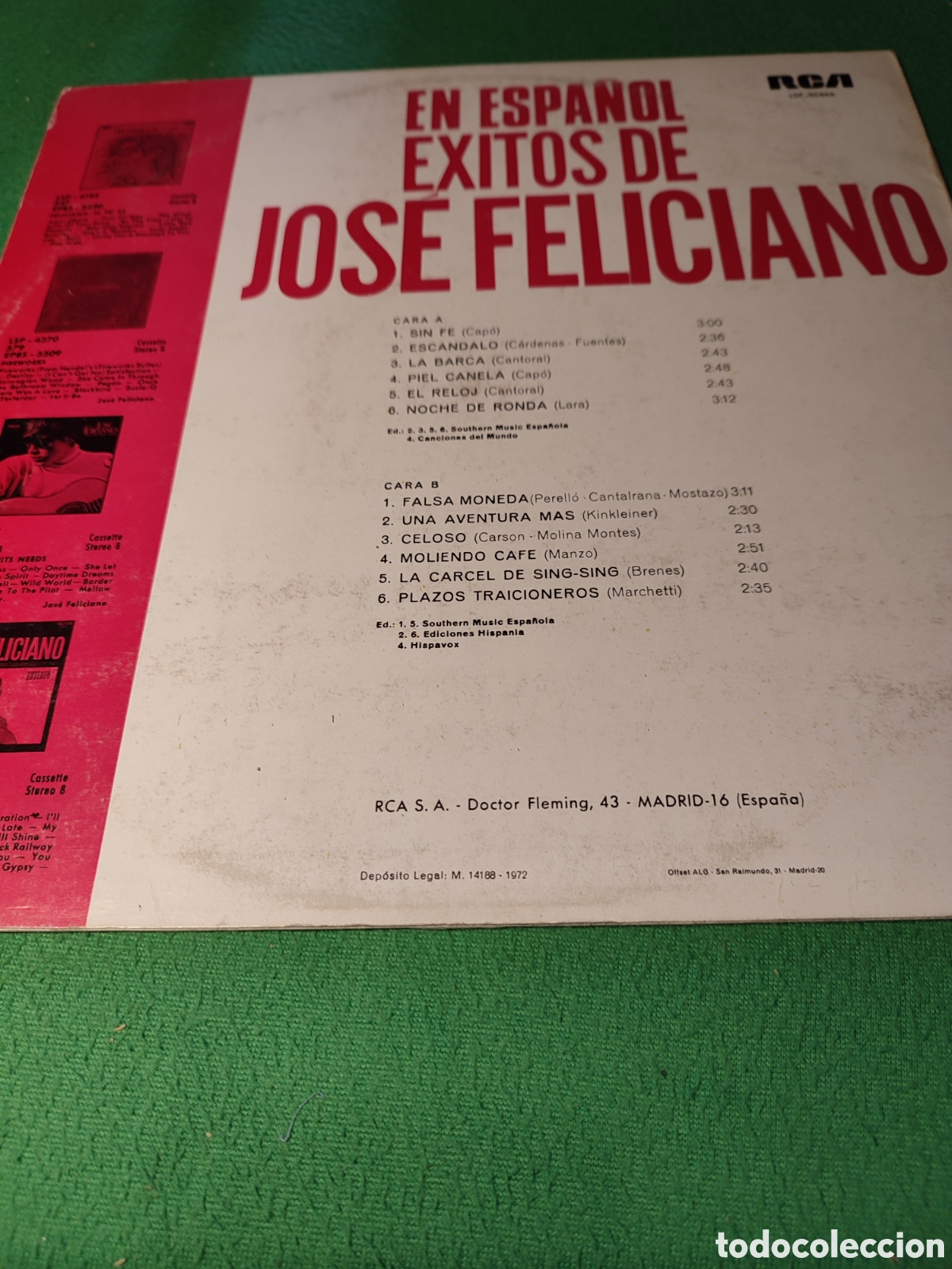 Discos de vinilo: Jose Feliciano - En espa&ntilde;ol &eacute;xitos de... - Foto 2