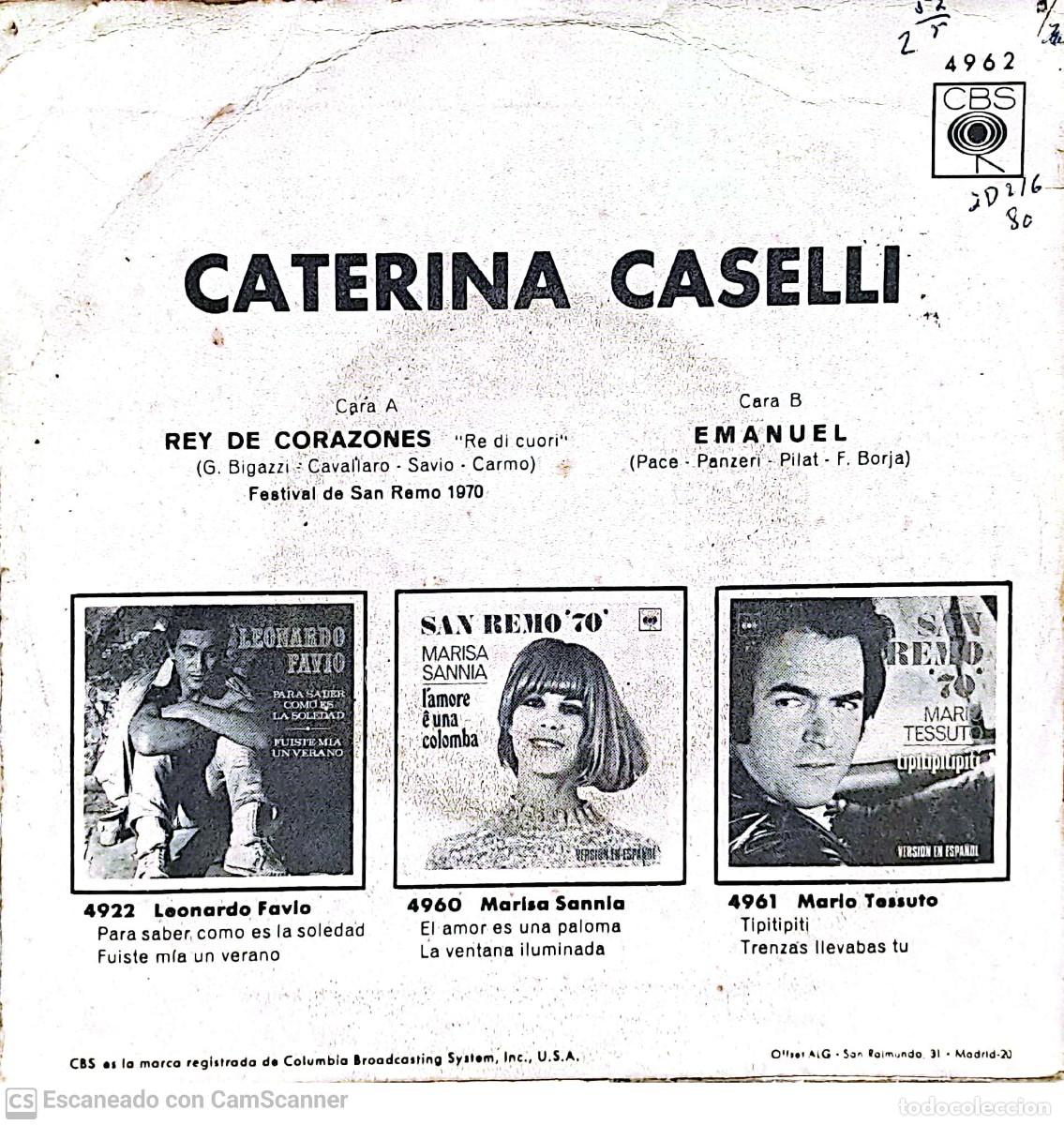Discos de vinilo: Caterina Caselli &lrm;&ndash; Re Di Cuori (Version En Espanol) - Foto 2