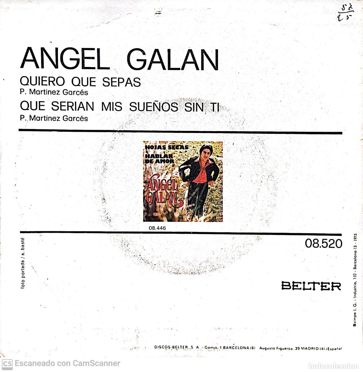 Discos de vinilo: Angel Galan &lrm;&ndash; Quiero Que Sepas - Foto 2