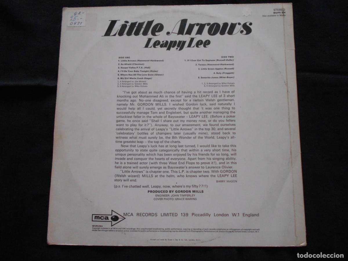 Discos de vinilo: LP LEAPY LEE - LITTLE ARROWS - ENGLAND - Foto 2