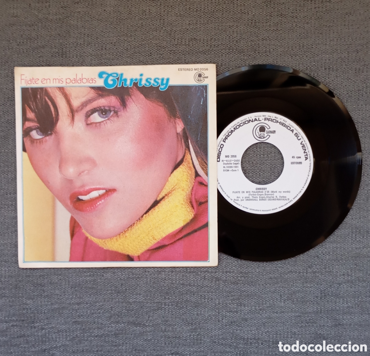 Discos de vinil: Chrissy. Fijate En Mis Palabras/ Billy. Single 7&rdquo; PROMO, a&ntilde;o 1981
