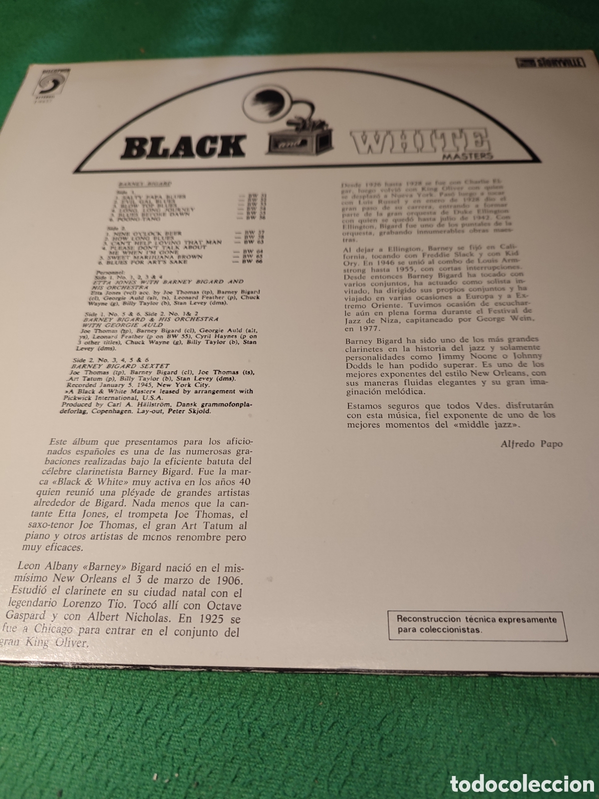 Discos de vinilo: Barney Bigard - Black & White Vol 3 - Foto 2