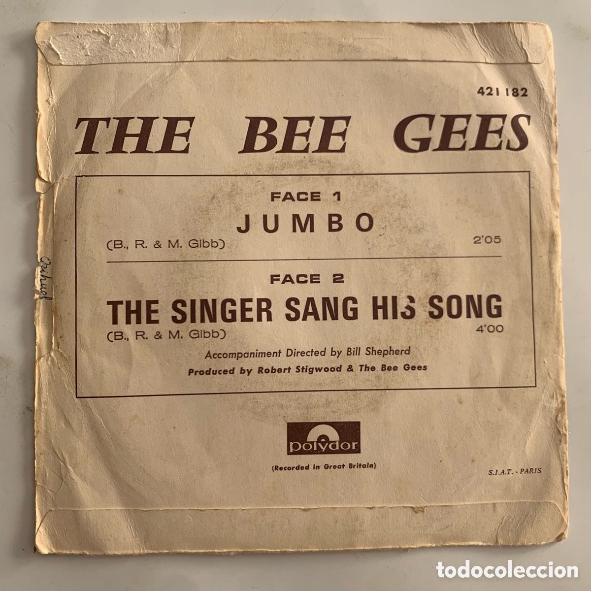 Discos de vinilo: single ep de 1968 The Bee Gees &ndash; Jumbo - Foto 2