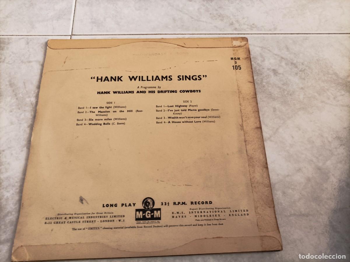 Discos de vinilo: Hank Williams lp 25 cm -dificil- - Foto 2
