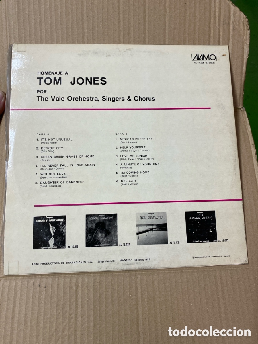 Discos de vinilo: LP HOMENAJE A TOM JONES. LEE FINEGAN - Foto 2