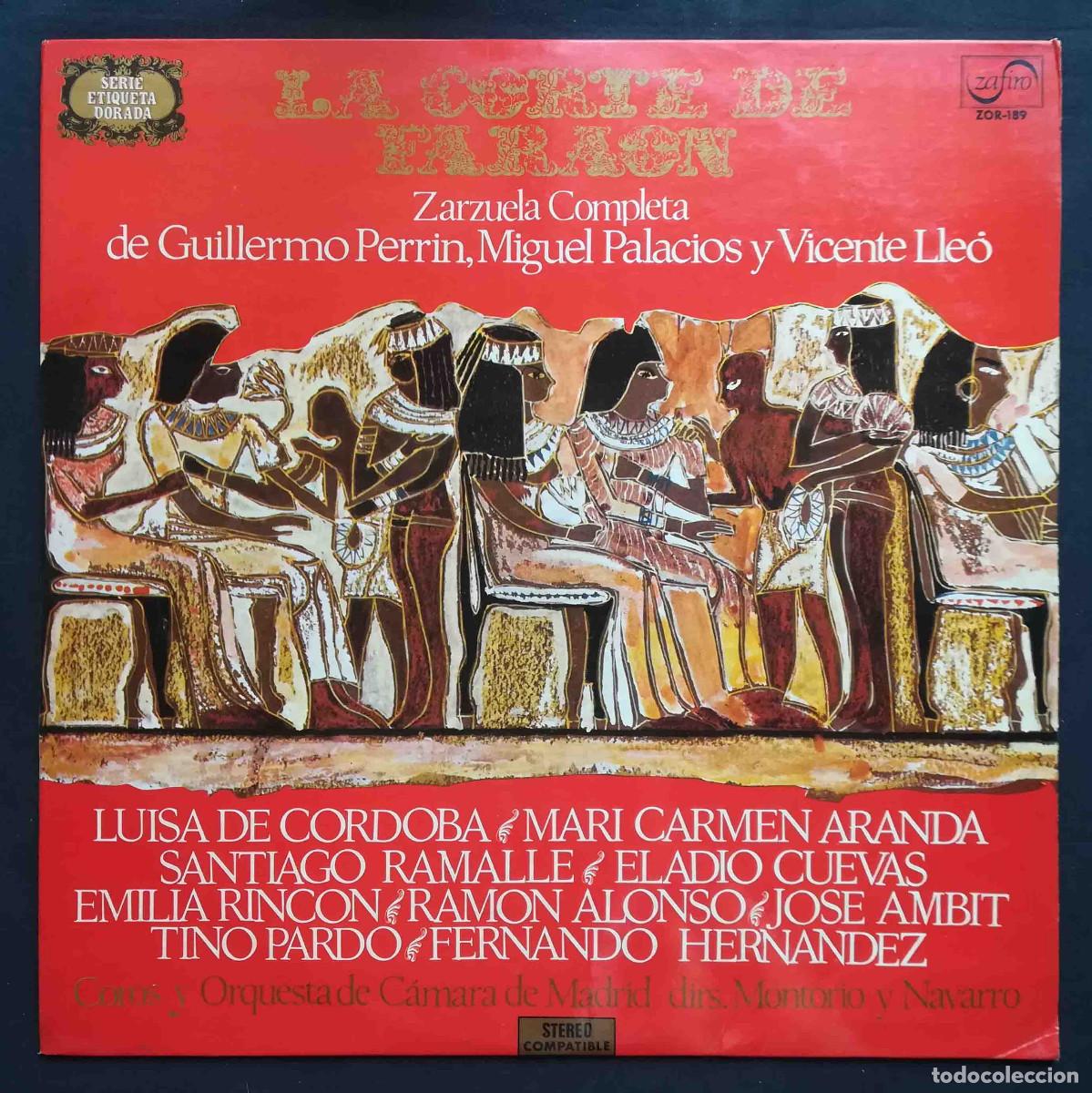 Discos de vinilo: LP Zarzuela: La corte del fara&oacute;n. Zafiro 1972.