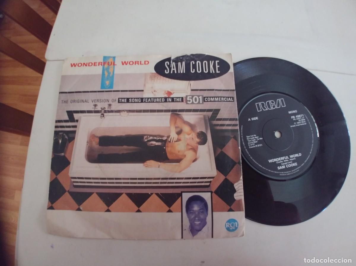 Discos de vinilo: SAM COOKE-SINGLE WONDERFUL WORLD - Foto 1
