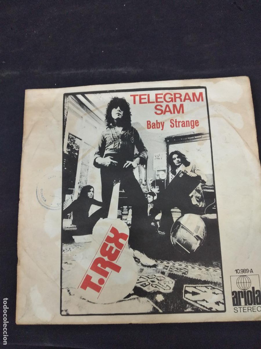 Discos de vinilo: T.REX - TELEGRAM SAM / BABY STRANGE. SINGLE ARIOLA 1972 - Foto 2