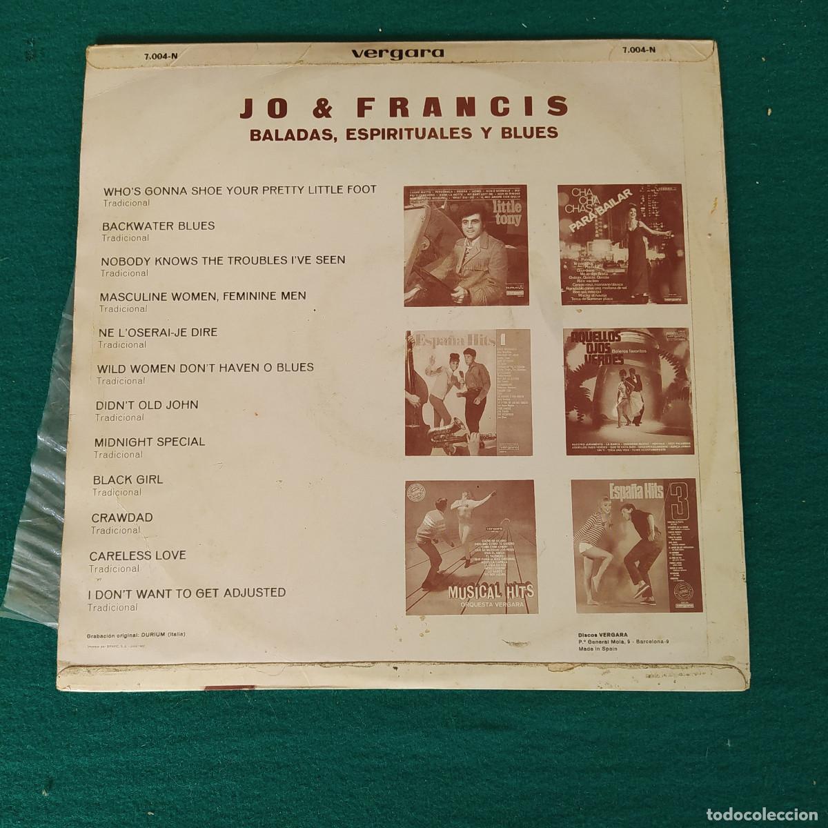 Discos de vinilo: Jo* & Francis* &ndash; Baladas, Espirituales Y Blues - Foto 2