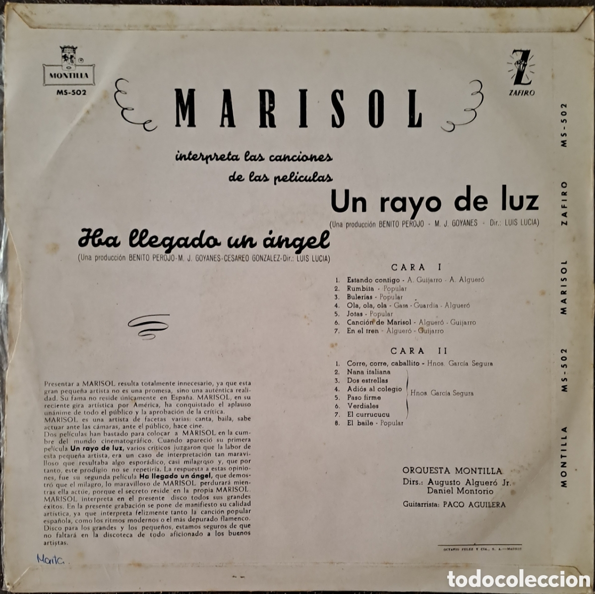 Discos de vinilo: Marisol&nbsp;&lrm;&ndash;&nbsp;Canta Marisol: (Interpreta Las Canciones De Las Peliculas B.2 - Foto 2