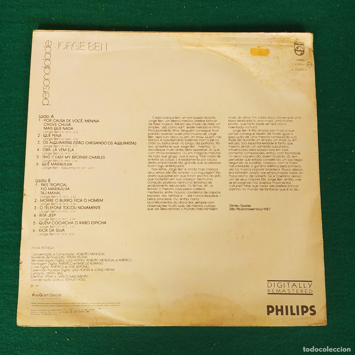 Discos de vinilo: Jorge Ben &ndash; Personalidade - Foto 2