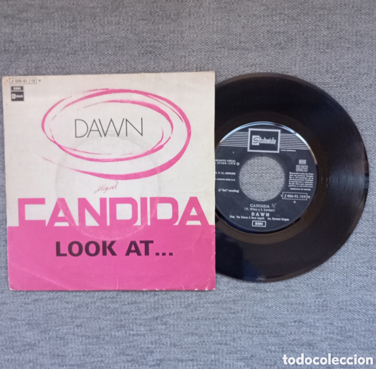 Discos de vinilo: Dawn. Candida/ Look At.... Single 7&rdquo;, a&ntilde;o 1970. - Foto 1