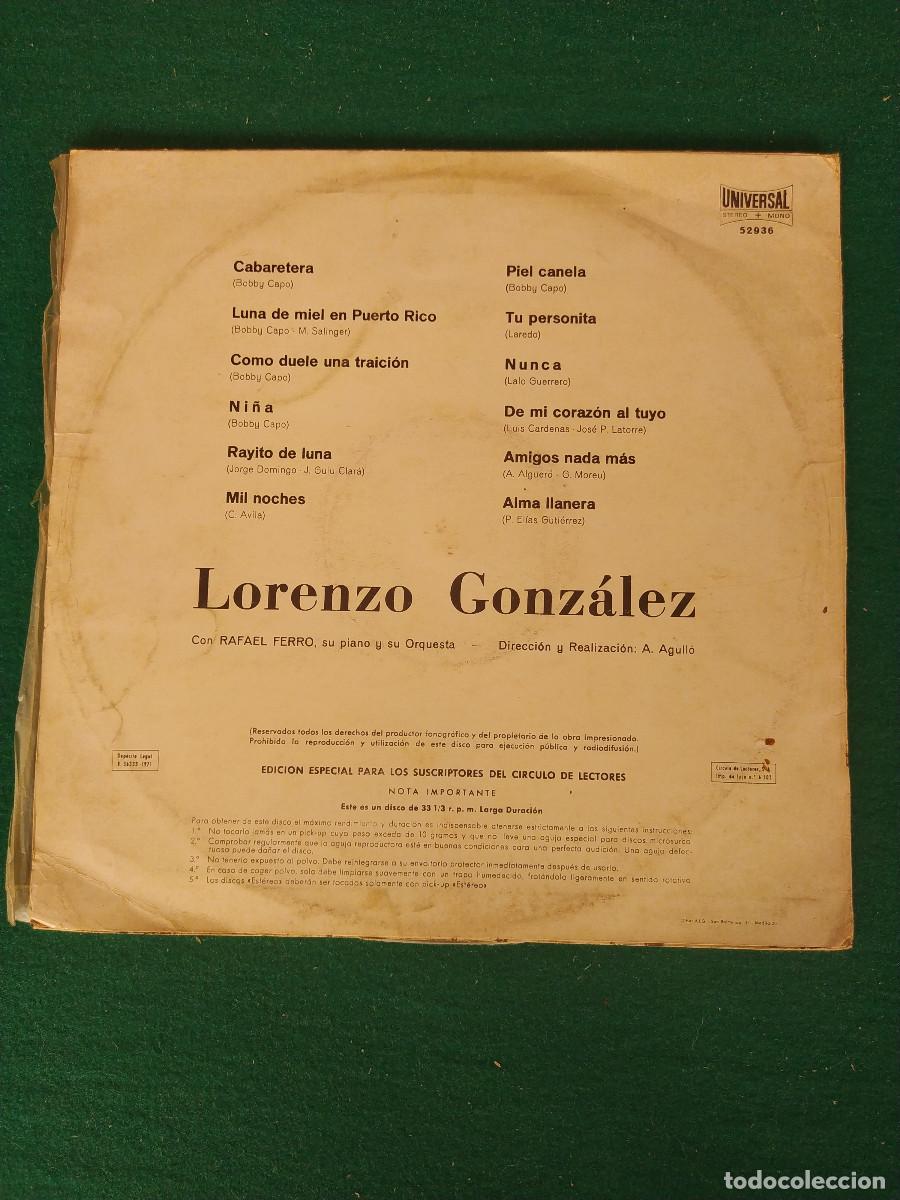 Discos de vinilo: Lorenzo Gonzalez &ndash; Lorenzo Gonzalez - Foto 2