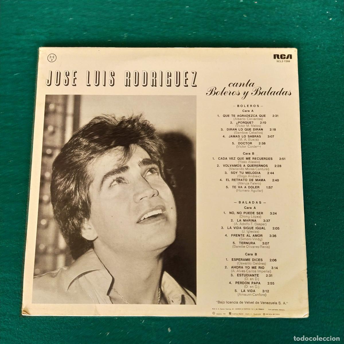 Discos de vinilo: Jos&eacute; Luis Rodr&iacute;guez &ndash; Canta Boleros Y Baladas - Foto 2