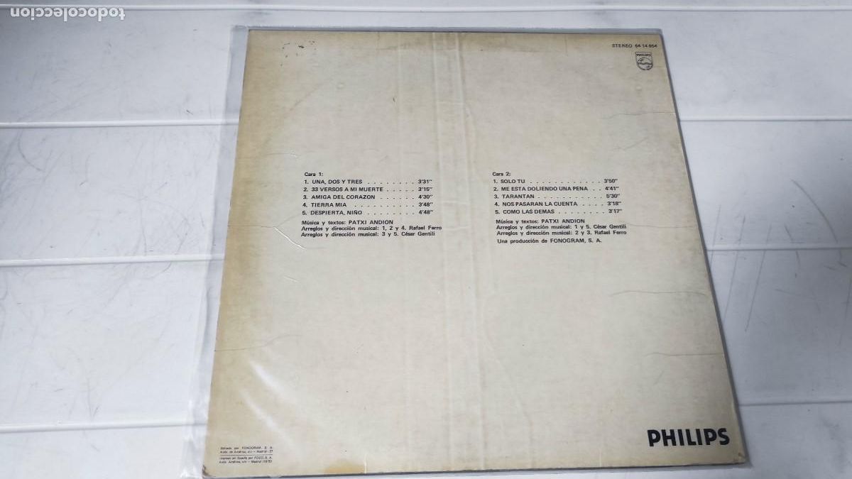Discos de vinilo: LP PATXI ANDION - RECORDANDO &Eacute;XITOS DE... - Foto 2