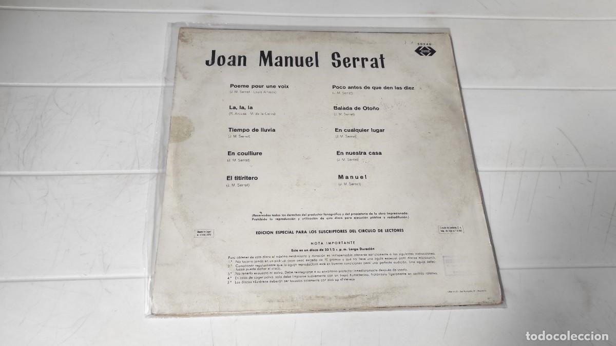 Discos de vinilo: LP JUAN MANUEL SERRAT - LA, LA, LA - Foto 2