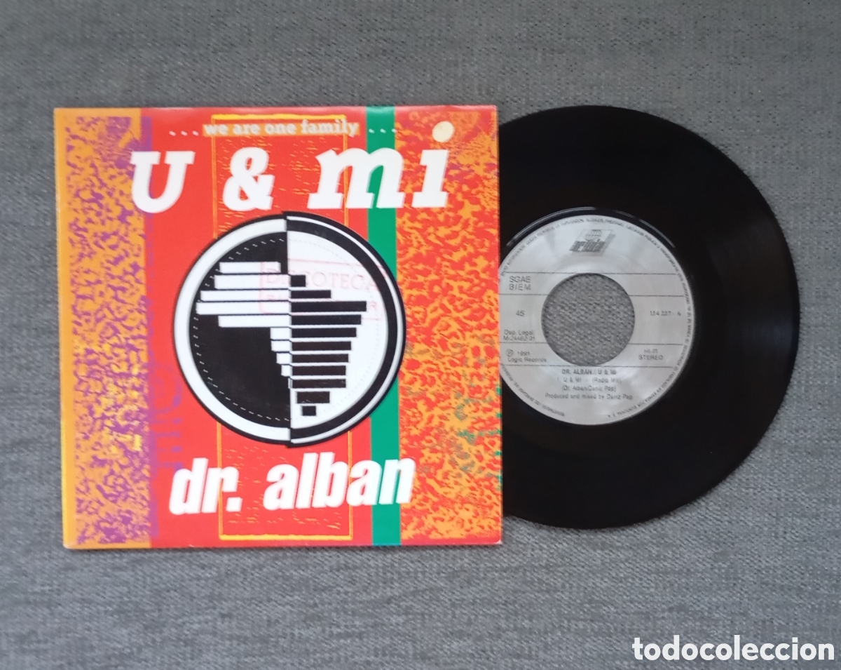 Discos de vinilo: Dr. Alban. U e Mi/ U e Mi instrumental. Single 7&rdquo;, a&ntilde;o 1991. - Foto 1