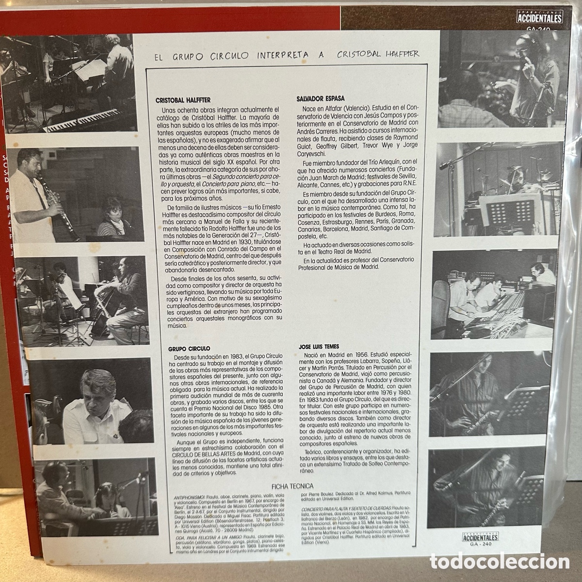Discos de vinilo: Cristobal Halffter - Grupo C&iacute;rculo - El Grupo C&iacute;rculo Interpreta A Cristobal Halffter (LP) - Foto 3