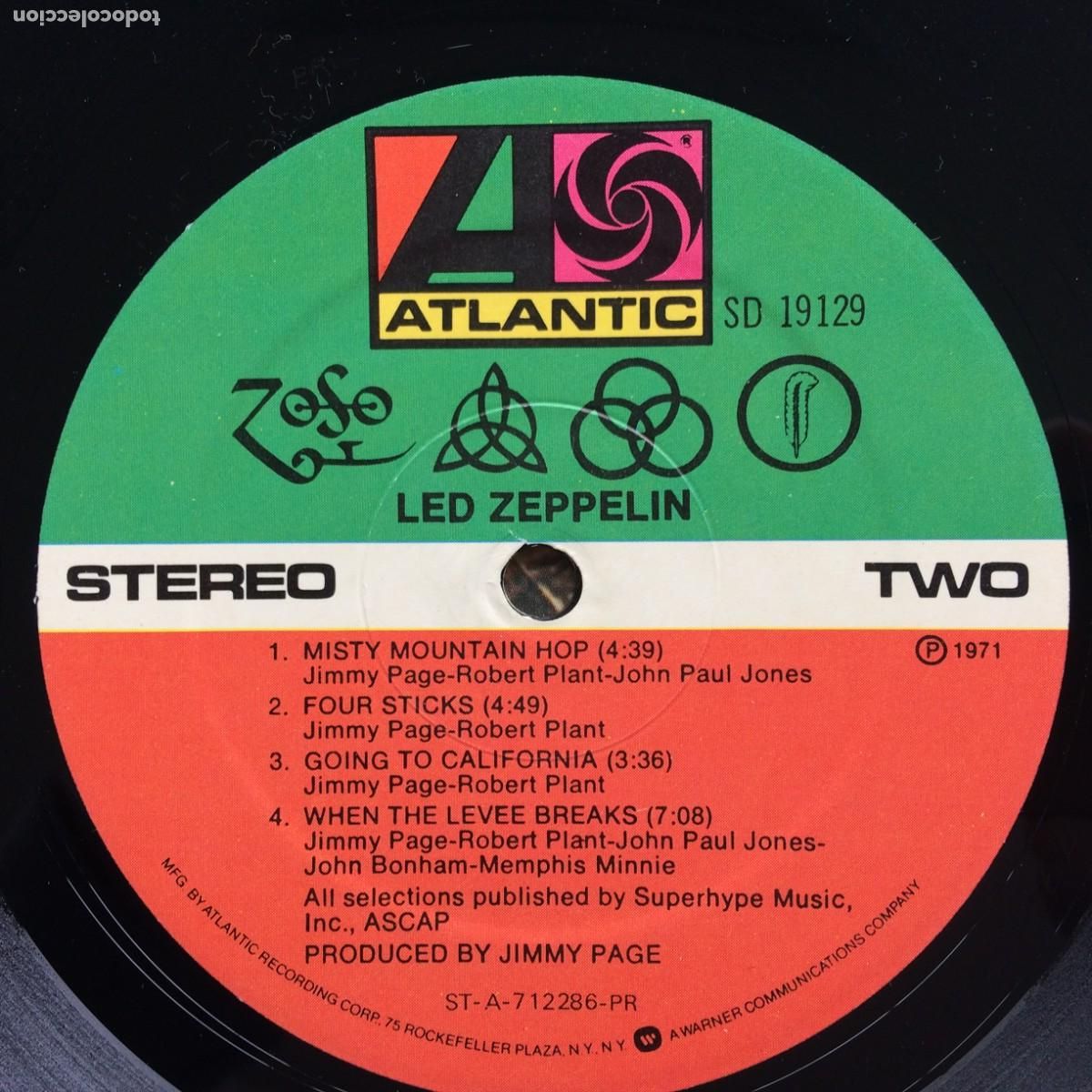 Discos de vinilo: Led Zeppelin &lrm;&ndash; Untitled USA 1977 Atlantic* - Foto 5