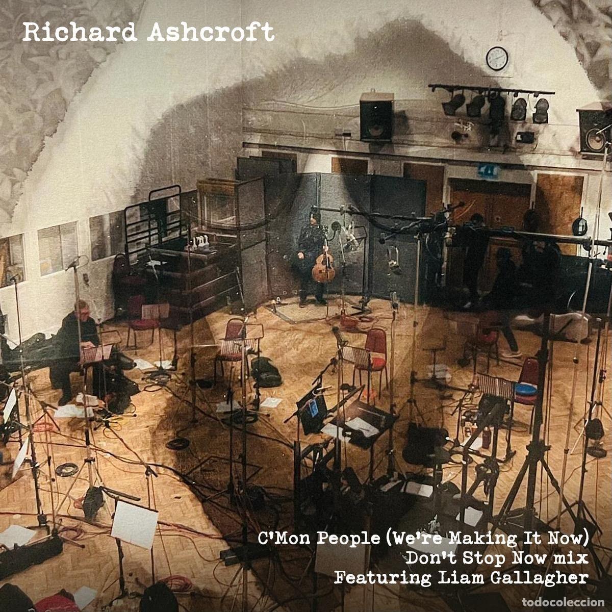 Discos de vinilo: SINGLE RICHARD ASHCROFT LIAM GALLAGHER CMON PEOPLE VINILO OFERTA TEMPORAL - Foto 1