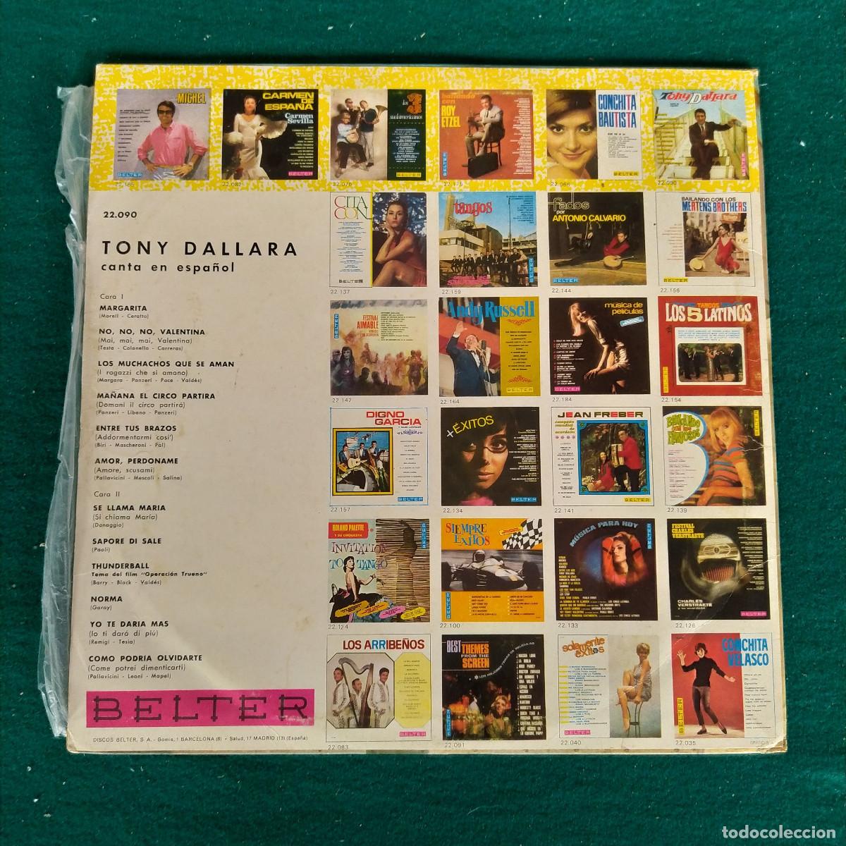 Discos de vinilo: Tony Dallara &ndash; Canta En Espa&ntilde;ol - Foto 2