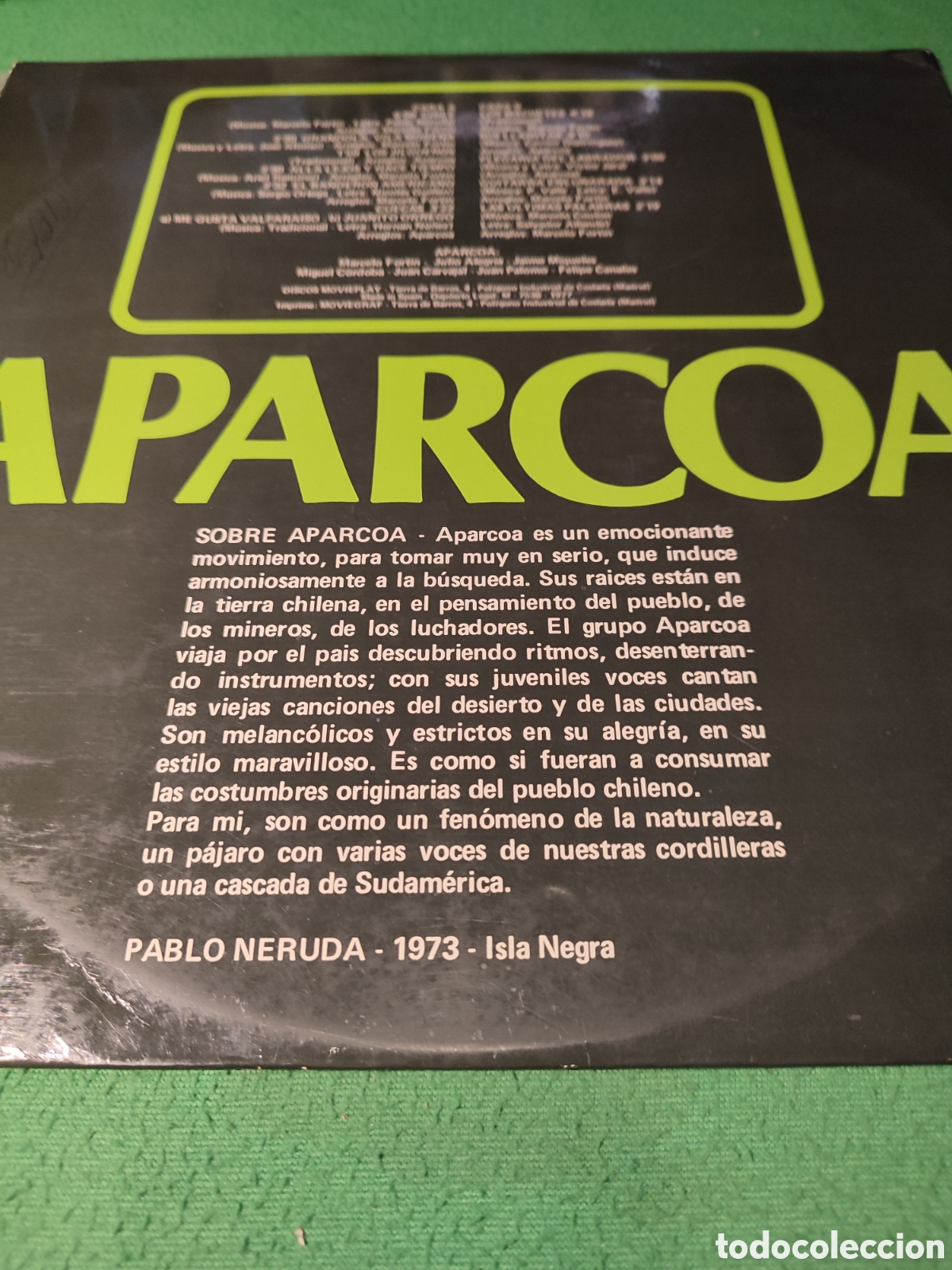 Discos de vinilo: Aparcoa - Chile Vinilo Lp - Foto 3