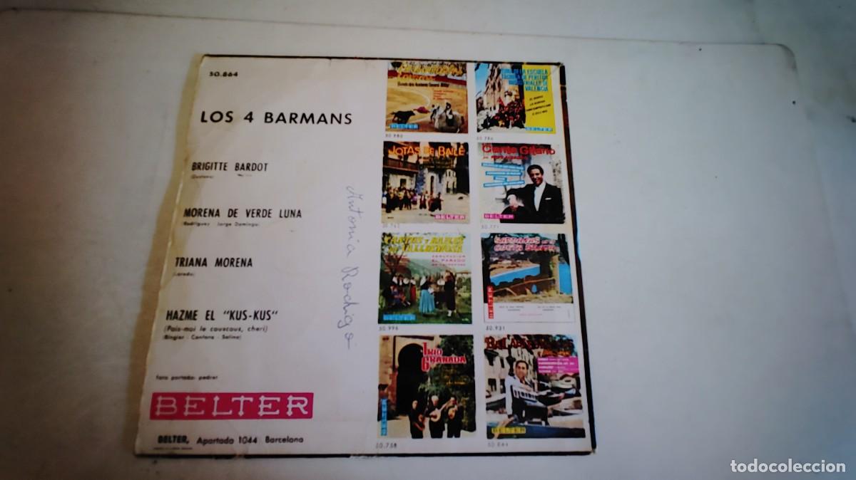 Discos de vinilo: LOS 4 BARMANS-EP BRIGITTE BARDOT +3 - Foto 2