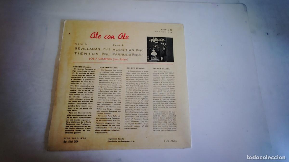 Discos de vinilo: LOS 7 GITANOS-EP OLE CON OLE-NUEVO - Foto 2