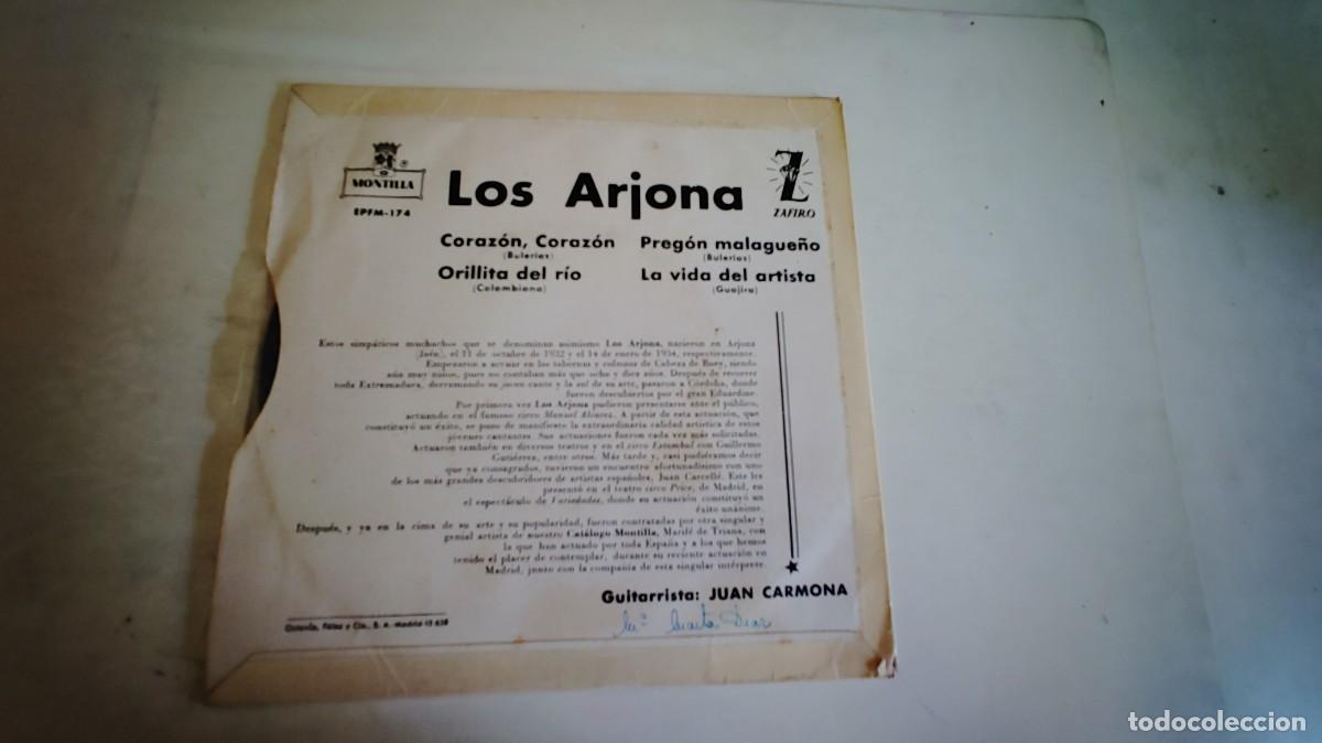 Discos de vinilo: LOS ARJONA-EP CORAZON CORAZON +3 - Foto 2