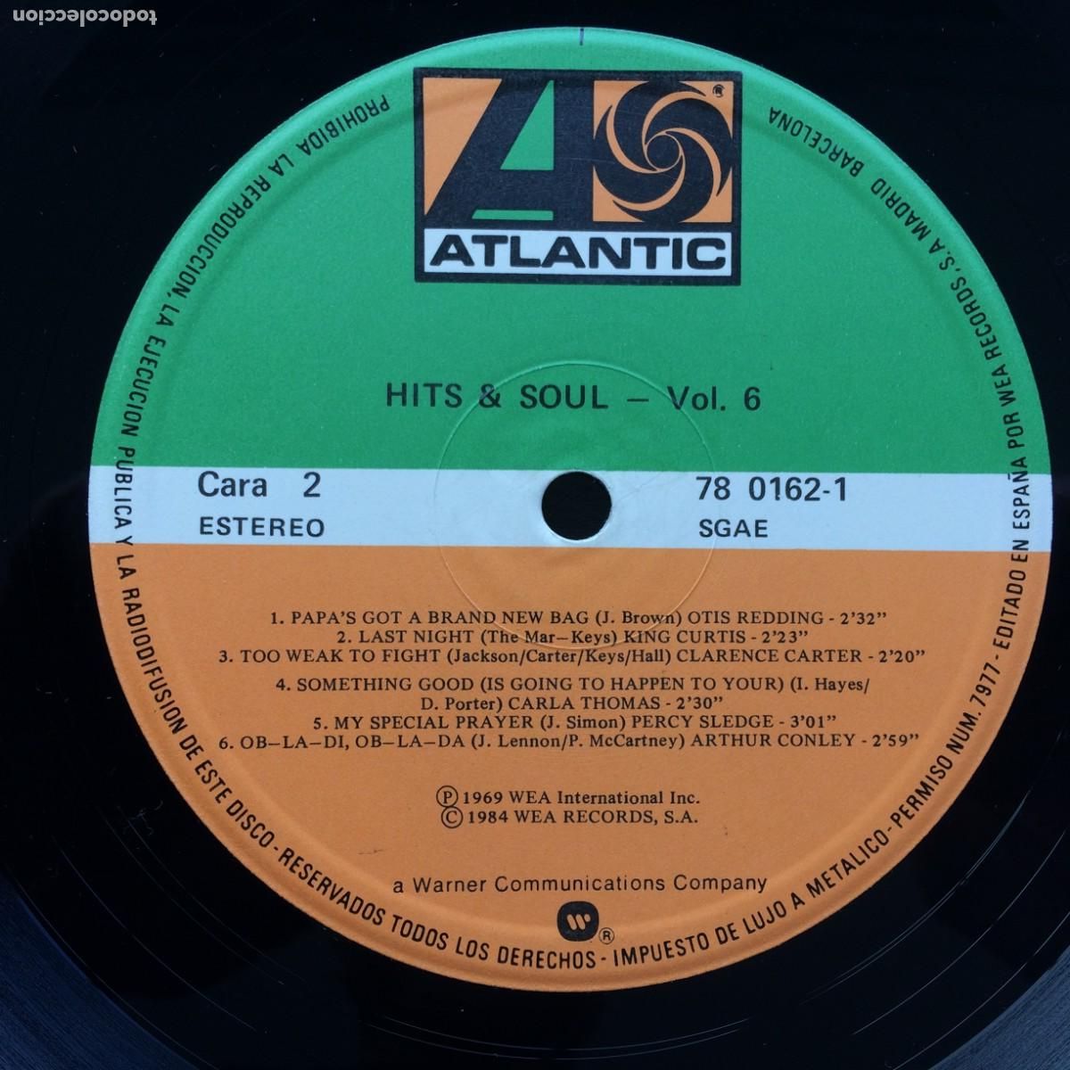 Discos de vinilo: Various &lrm;&ndash; Hits & Soul 6 Spain 1984 Atlantic - Foto 4
