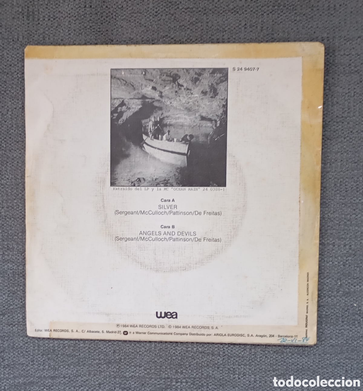 Discos de vinilo: Echo & The Bunnymen. Silver/ Angels And Devils. Single 7&rdquo;, a&ntilde;o 1984. - Foto 2