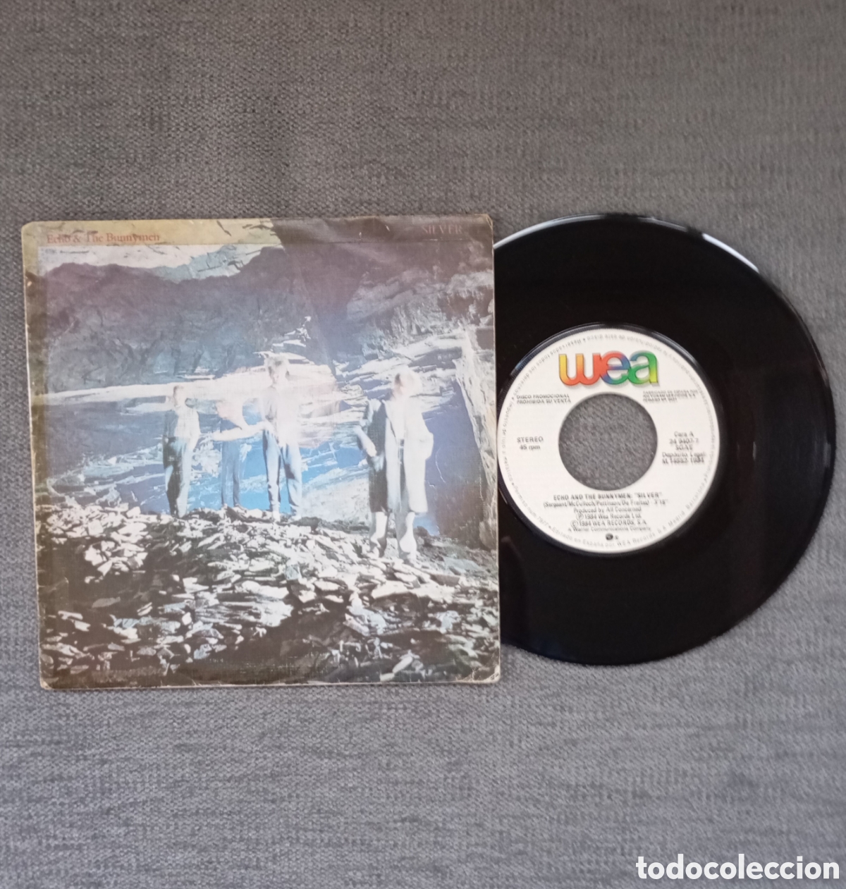 Discos de vinilo: Echo & The Bunnymen. Silver/ Angels And Devils. Single 7&rdquo;, a&ntilde;o 1984. - Foto 1