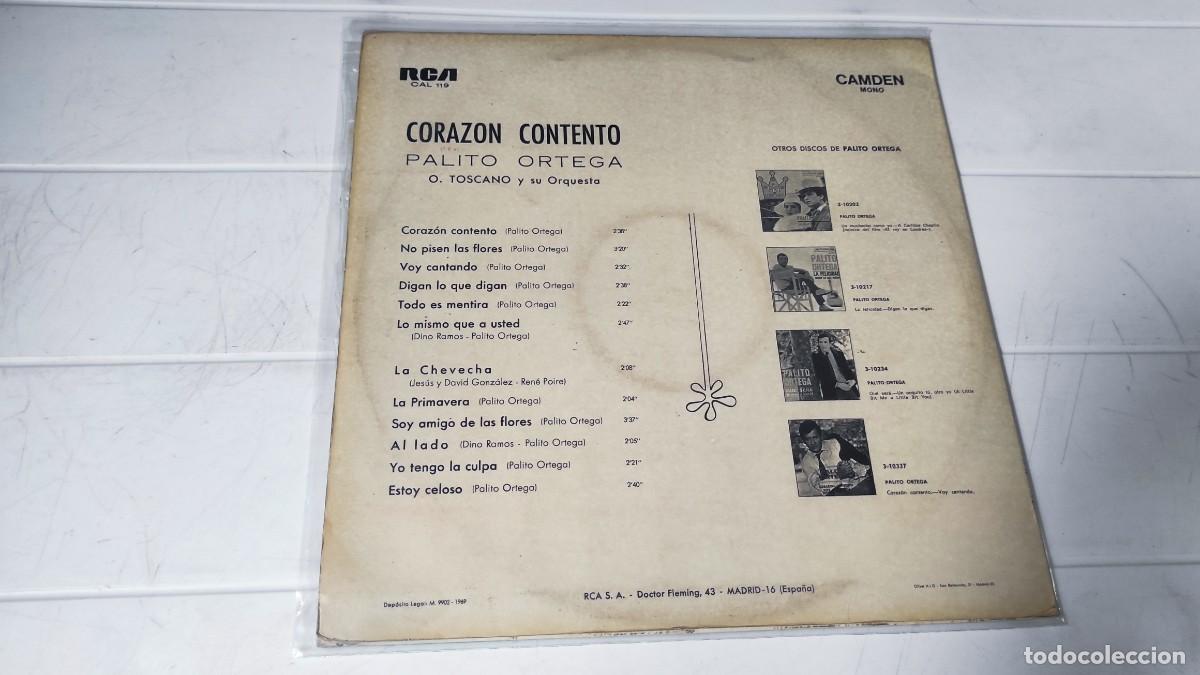 Discos de vinilo: LP PALITO ORTEGA - CORAZ&Oacute;N CONTENTO - Foto 2
