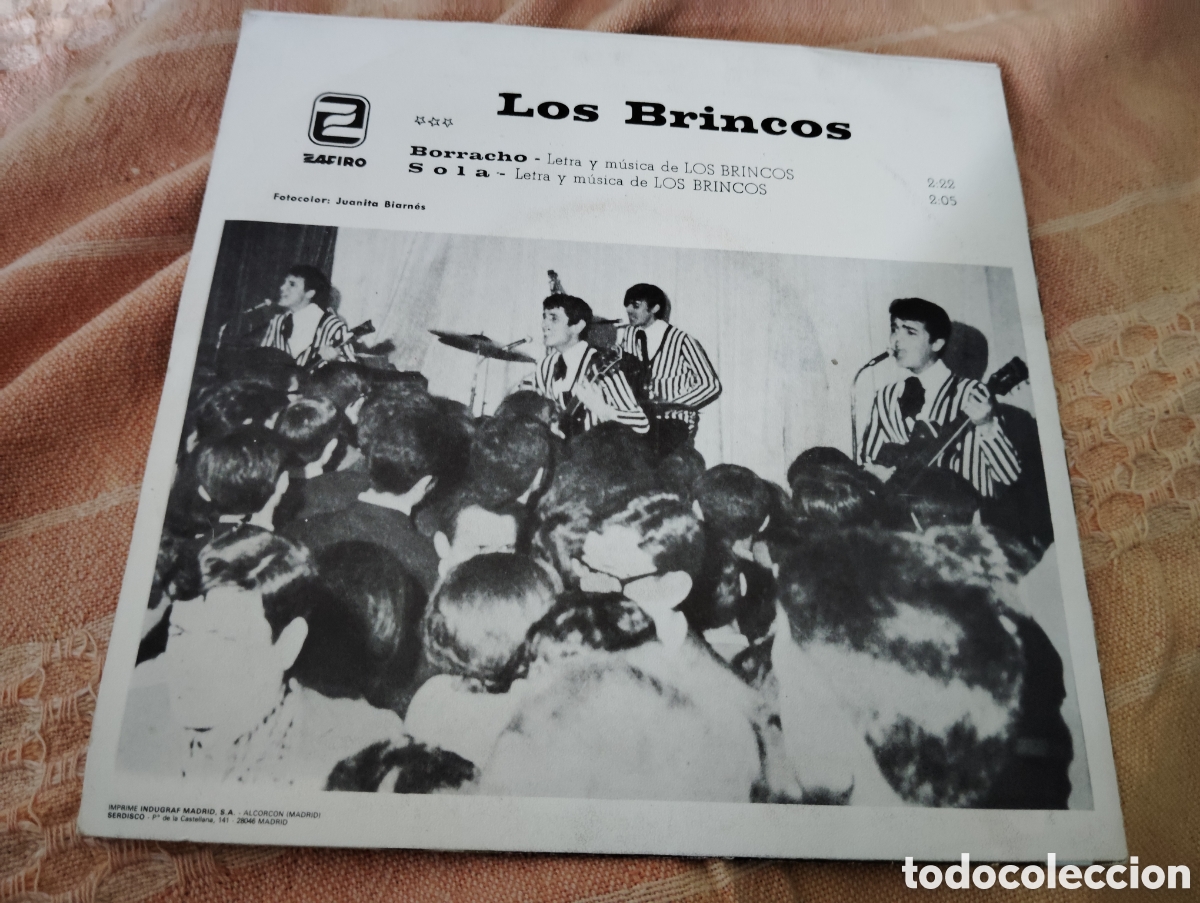 Discos de vinilo: LOS BRINCOS - BORRACHO / SOLA ( 1984 ) - Foto 2