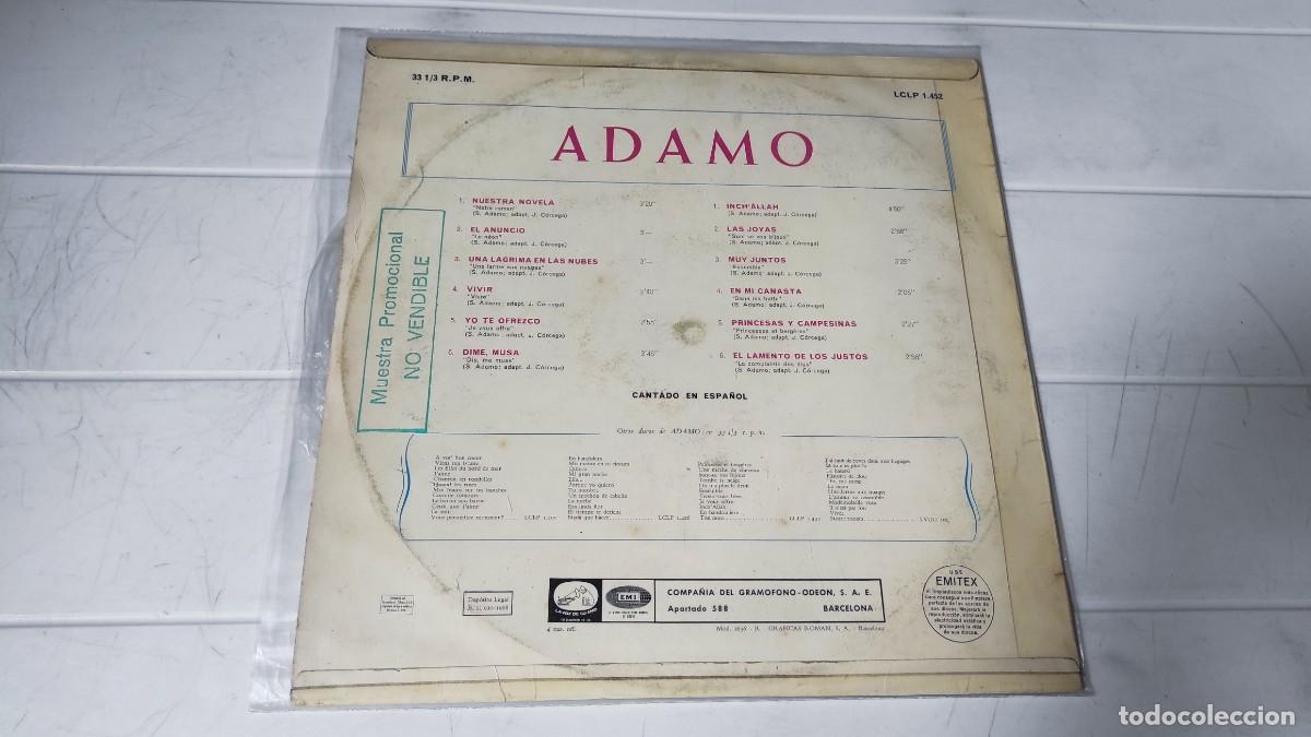 Discos de vinilo: LP ADAMO - CANTA EN ESPA&Ntilde;OL - Foto 2