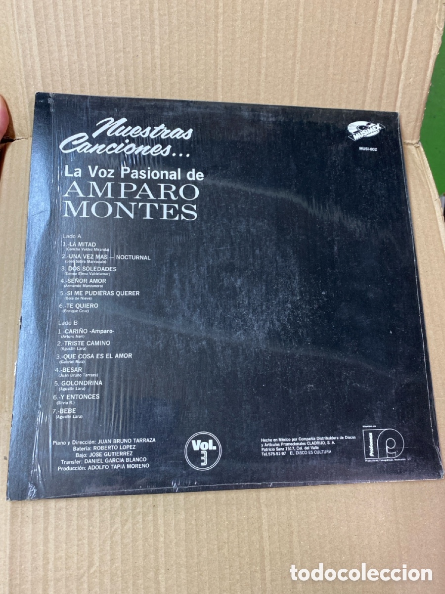 Discos de vinilo: LP LA VOZ PASIONAL DE AMPARO MONTES. NUESTRAS CANCIONES. - Foto 2