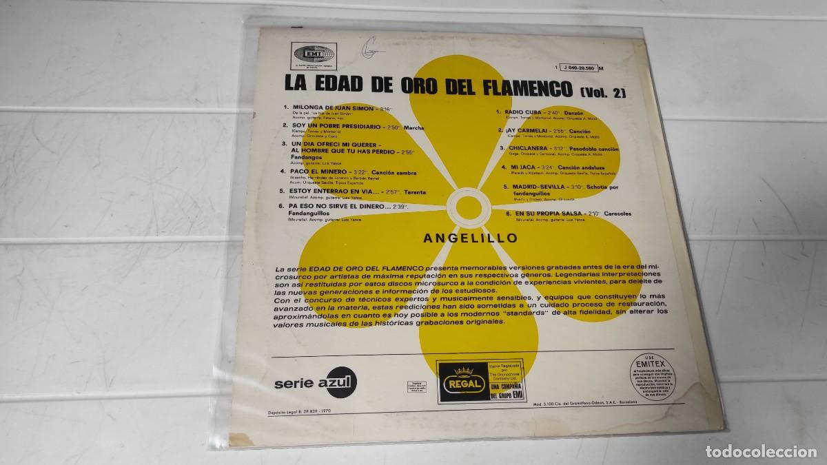 Discos de vinilo: LP ANGELILLO - LA EDAD DE ORO DEL FLAMENCO - Foto 2