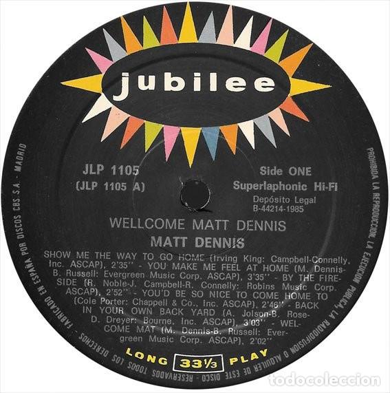 Discos de vinilo: Matt Dennis &ndash; Welcome Matt - Foto 3