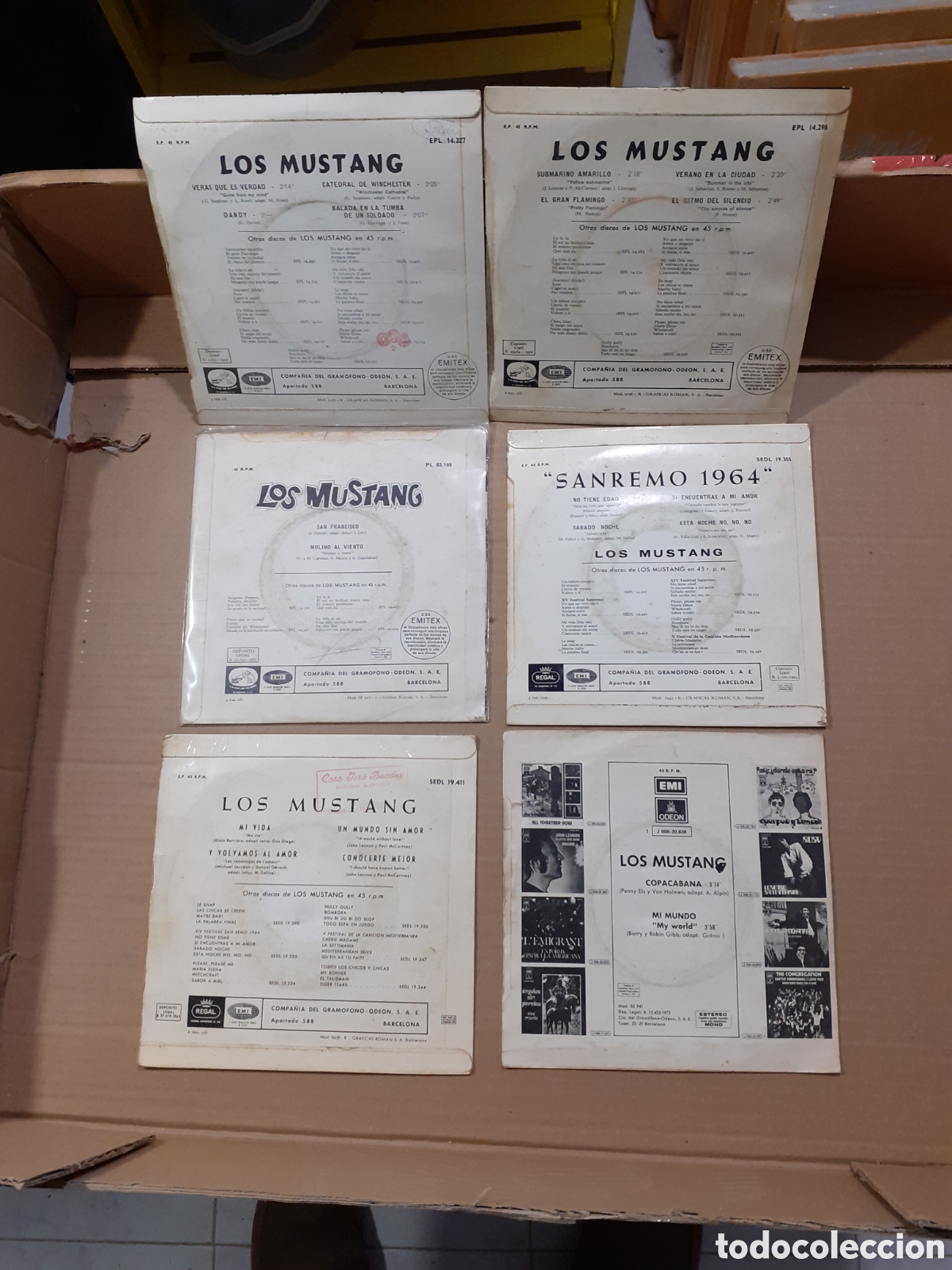 Discos de vinilo: Los mustang. Lote de seis singles. - Foto 2