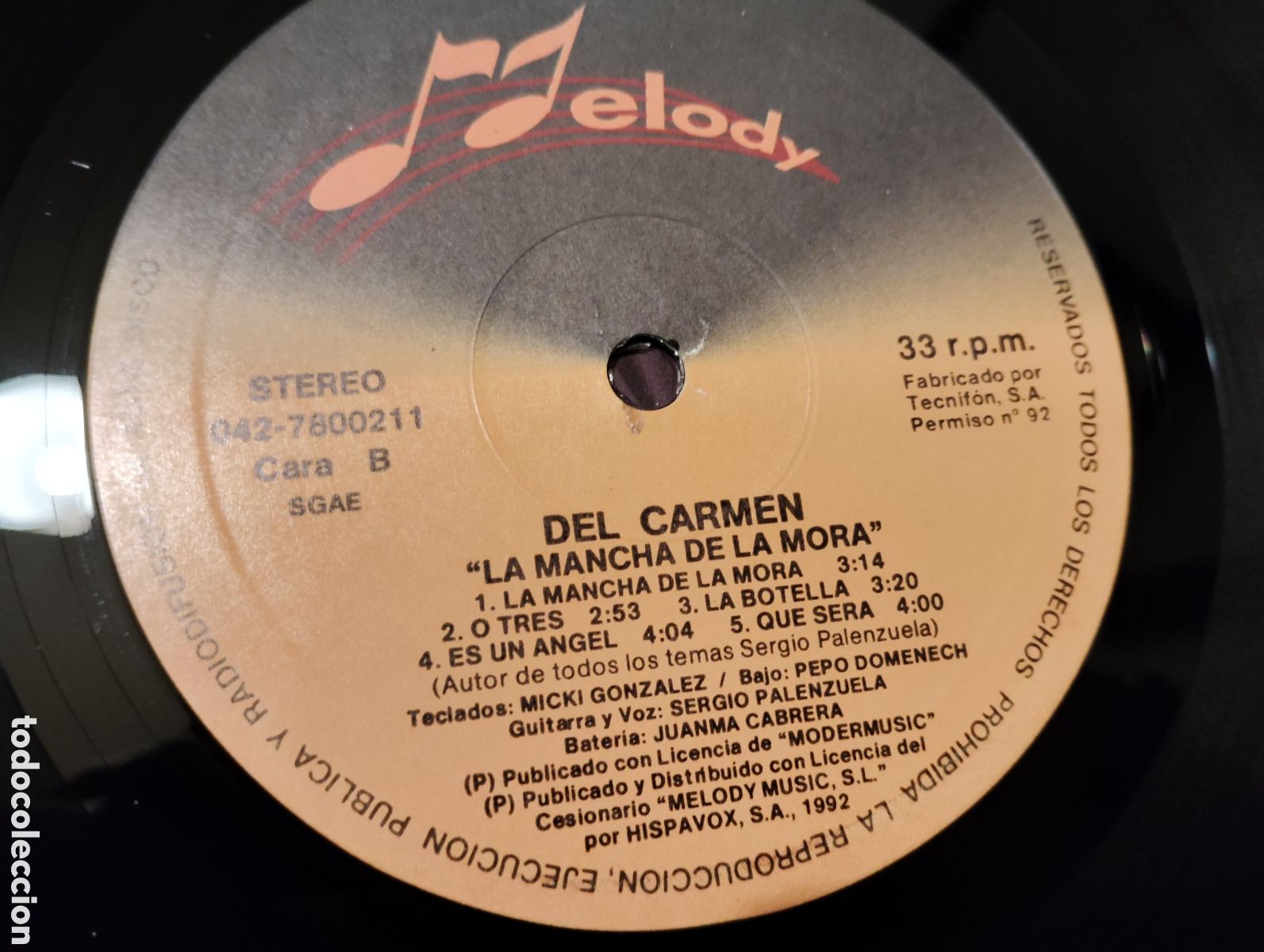 Discos de vinilo: DEL CARMEN - LA MANCHA DE LA MORA ( 1992 ) - Foto 3