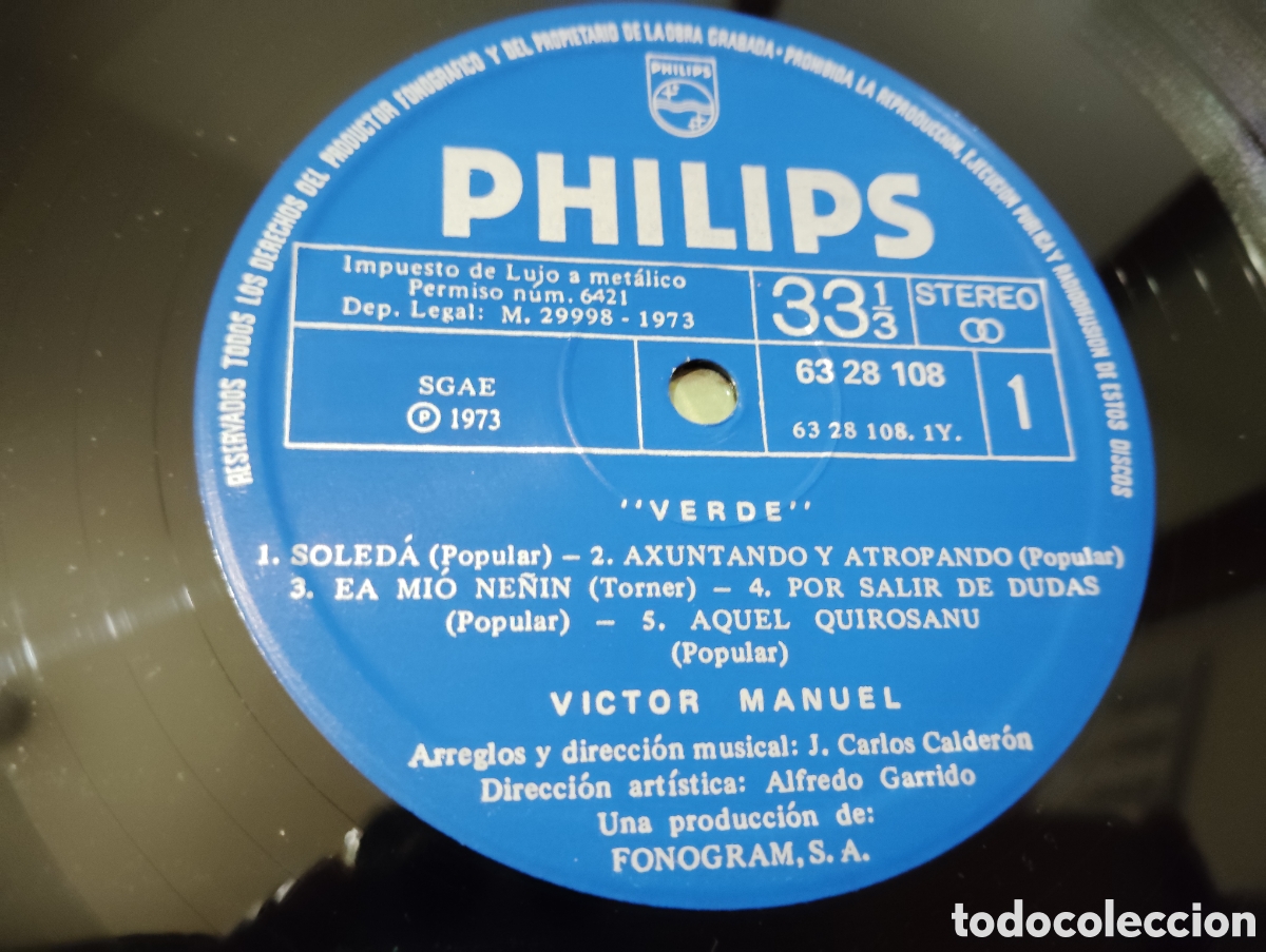 Discos de vinilo: VICTOR MANUEL - VERDE ( 1973 ) - Foto 4