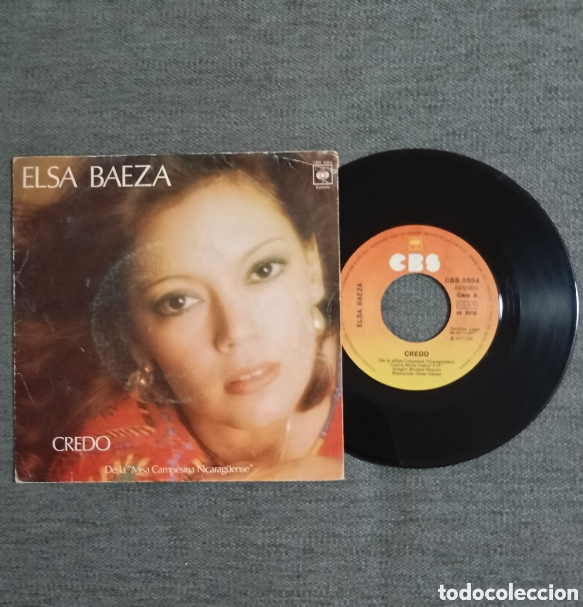 Discos de vinilo: Elsa Baeza. Credo/ La Carmen Aseada. Single 7&rdquo;, a&ntilde;o 1977. - Foto 1