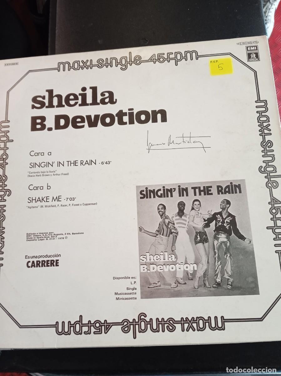 Discos de vinilo: SHEILA B. DEVOTION- SINGIN&acute;IN THE RAIN. MAXISINGLE - Foto 2