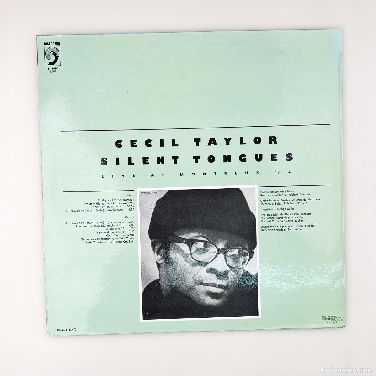 Discos de vinilo: LP. Cecil Taylor. Silent Tongues (VG+/VG+) - Foto 2