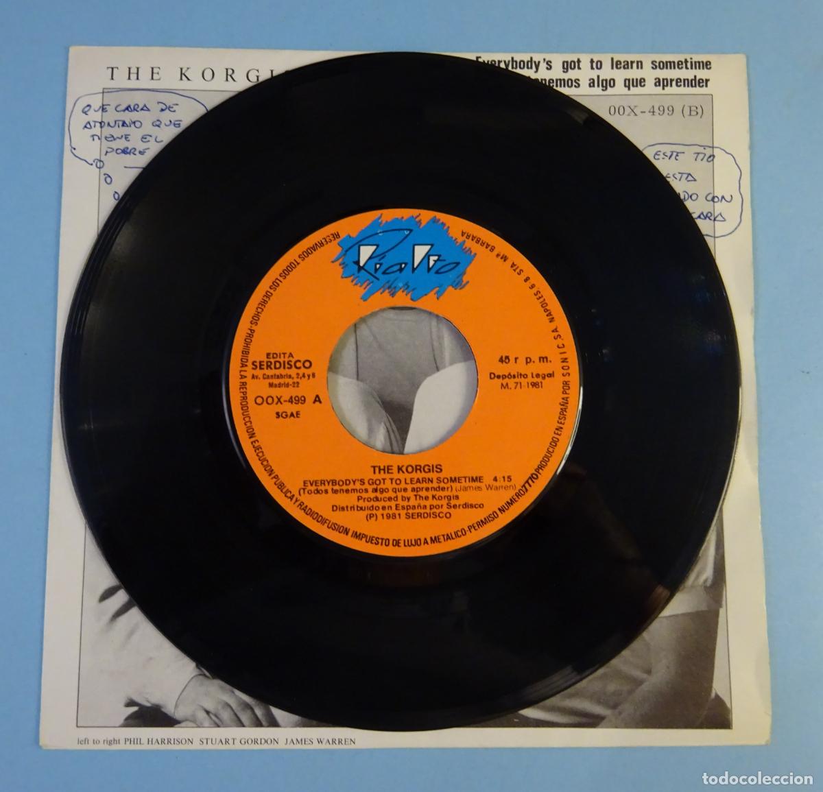 Discos de vinilo: THE KORGIS. EVERYBODYS GOT TO LEARN SOMETIME. SINGLE. SERDISCO 1981 - Foto 3