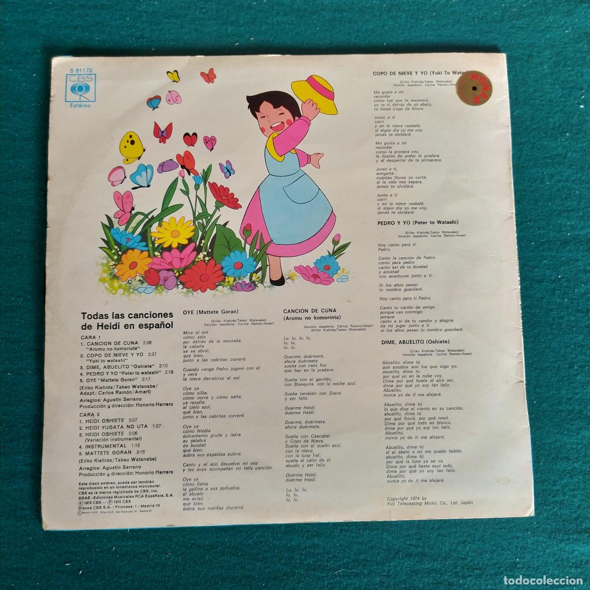 Discos de vinilo: Heidi &ndash; Todas Las Canciones de Heidi En Espa&ntilde;ol - Foto 2