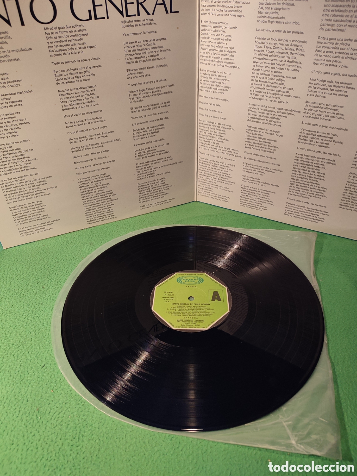 Discos de vinilo: Aparcoa - Pablo Neruda Canto General - Foto 2