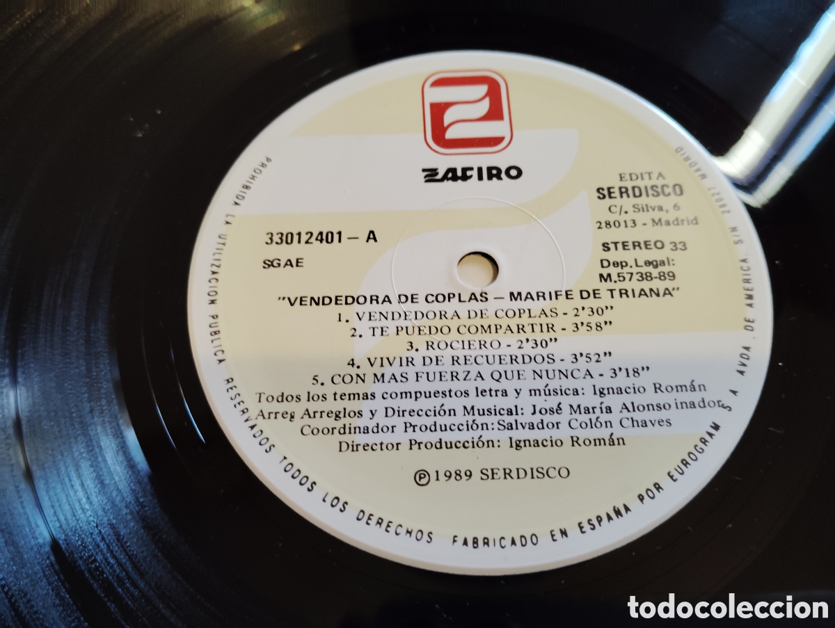 Discos de vinilo: MARIFE DE TRIANA - VENDEDORA DE COPLAS ( 1989 ) - Foto 4